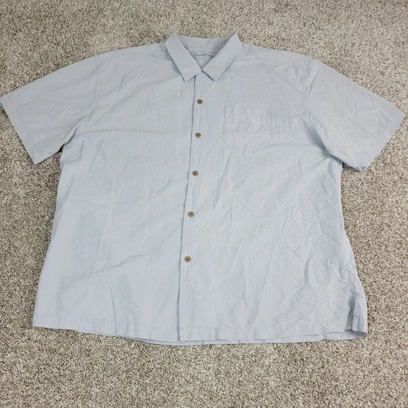 Tommy Bahama Head In The Clouds Air Service Mens 2XL Gray Hawaiian SS - Picture 3 of 6